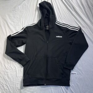Adidas Men's Climalite Black Hooded Full Zip Jacket Sz M